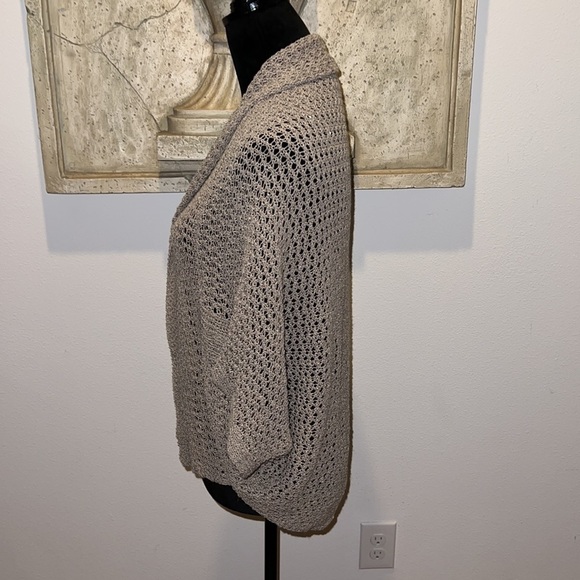 Jana open knit tan topper sweater cardigan sweater Sz L / XL - Picture 3 of 6